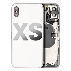 Back Housing with Small Parts - White (Silver) for iPhone XS [OEM Refurbished]